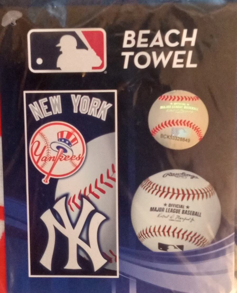 New York Yankees MLB Beach Towel 28" X 58" 100% Cotton
